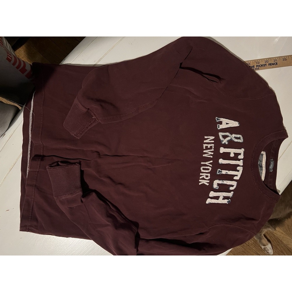 Abercrombie & Fitch MENS M Vtg Muscle SEWN Spell Out Embroidered L/S Thick Shirt